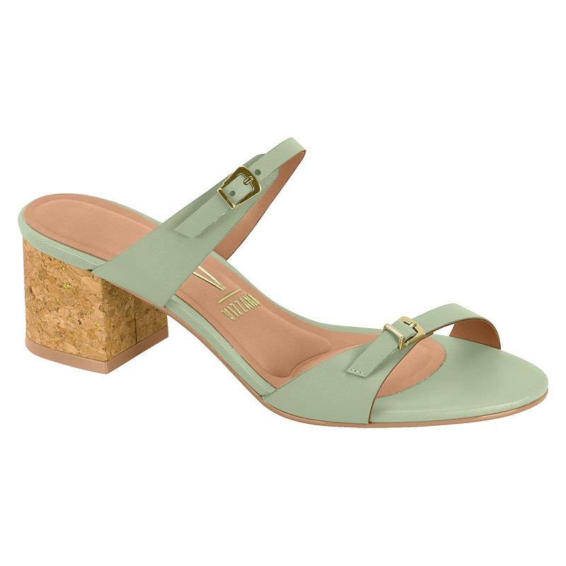 Mint Double Straps Block Heels