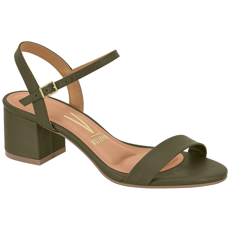 Olive Ankle Strap Block Heels