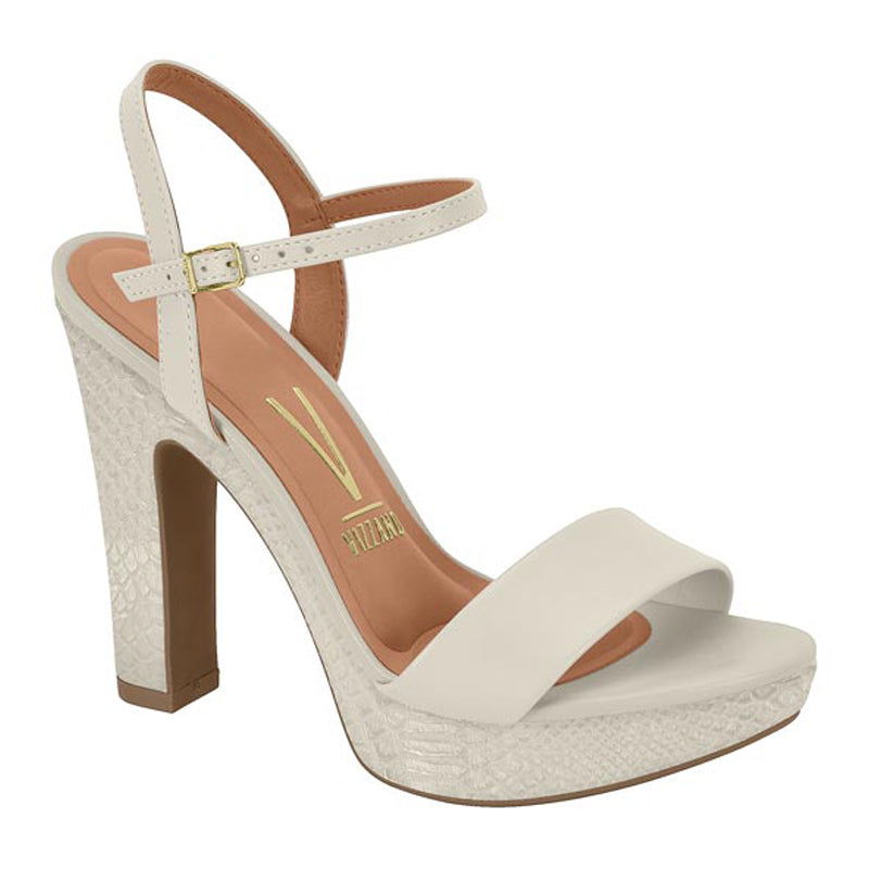 White Ankle Strap Heels