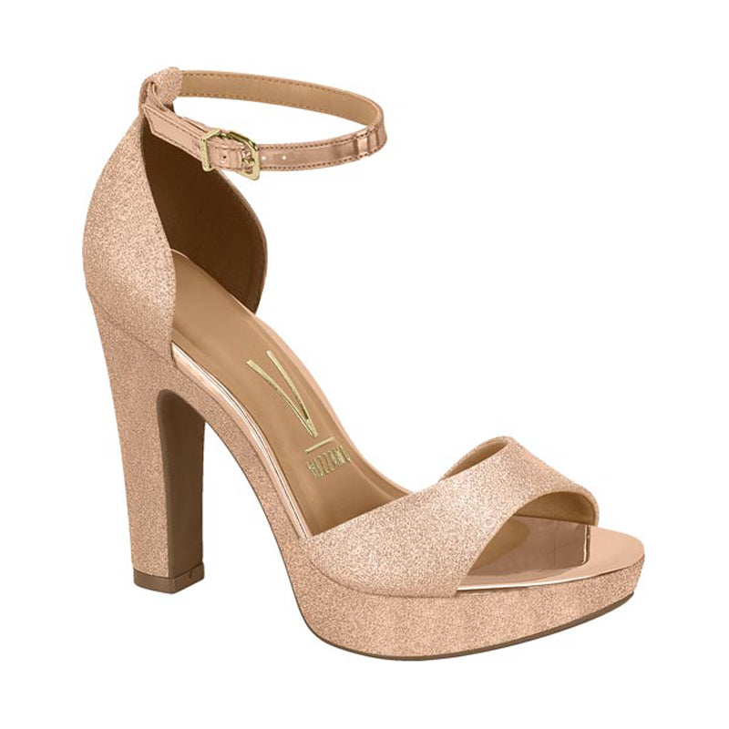 Sparkly Rose Gold Block Heels