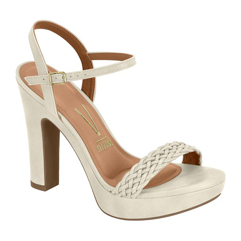 White Ankle Strap Heels