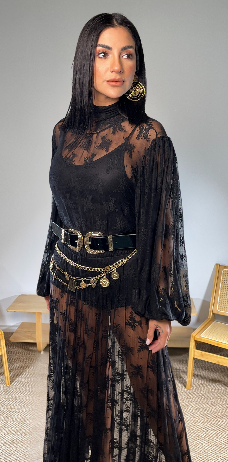 Black Sheer Blouse