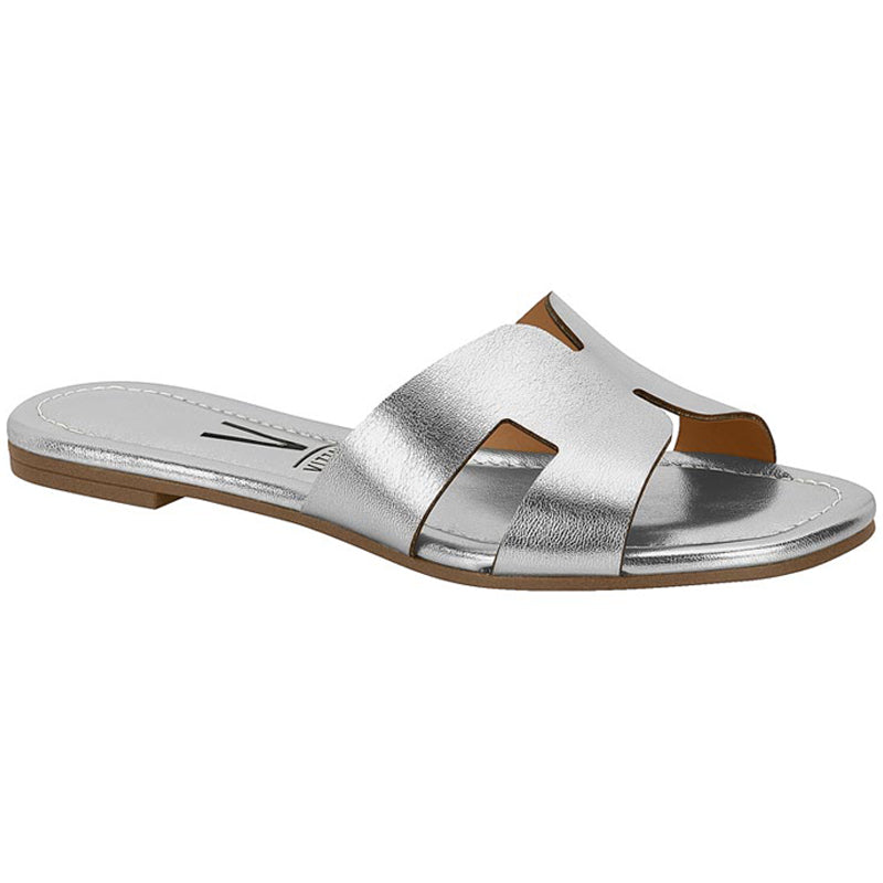 Silver Slide Sandals