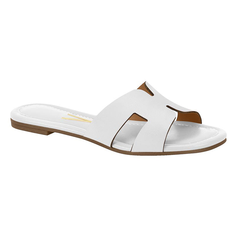 White Slide Sandals