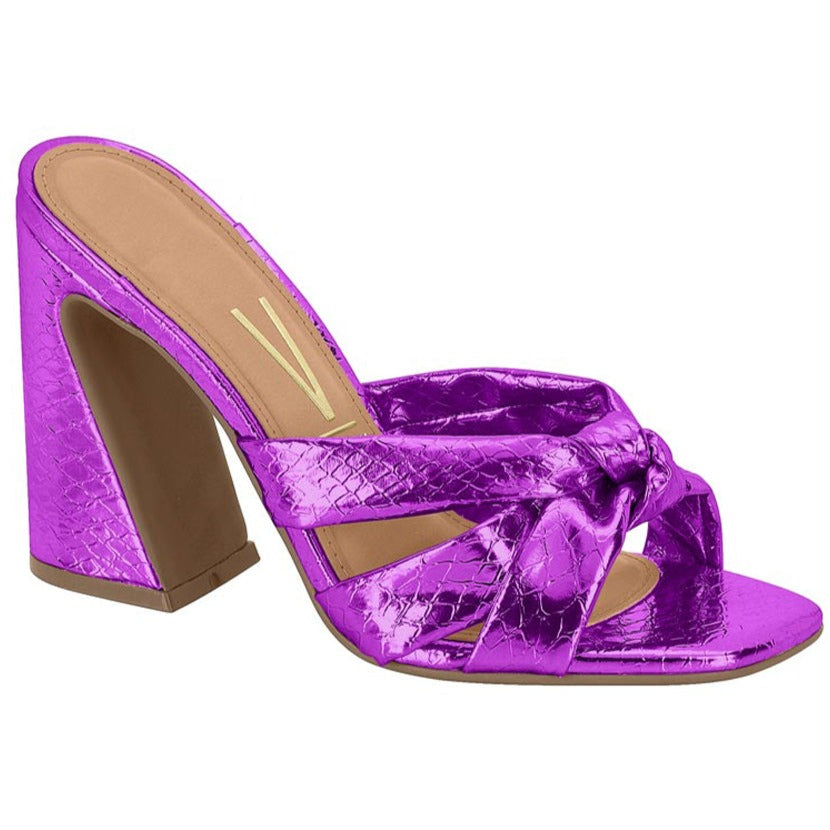 Purple Slide Block Heels