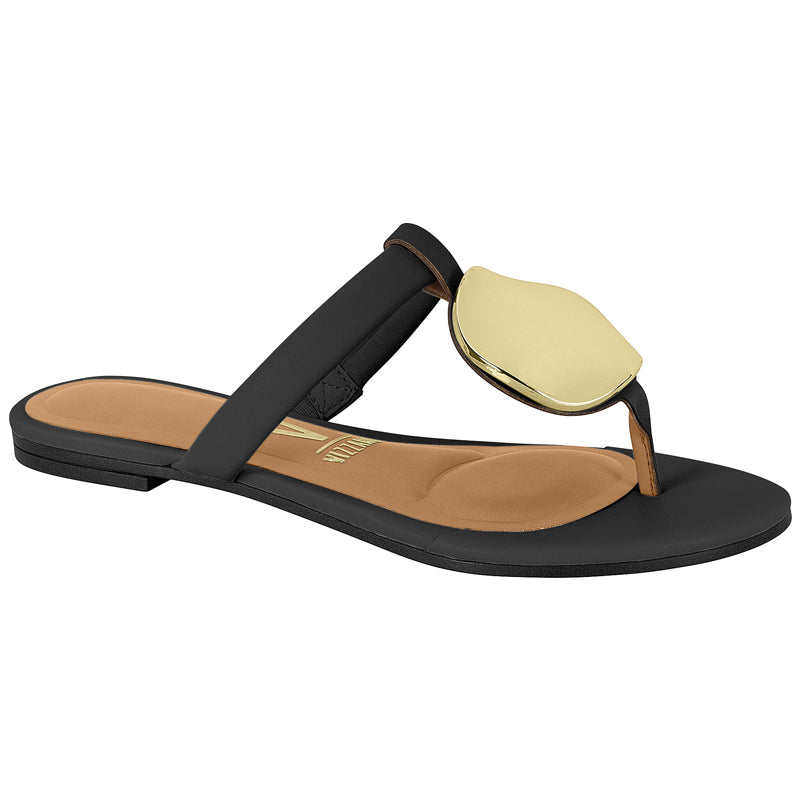 Gold Detail Black Sandals