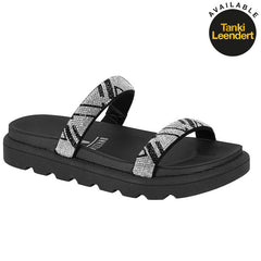 Silver Strap Black Sandals