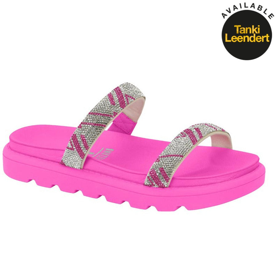 Silver Strap Pink Sandals