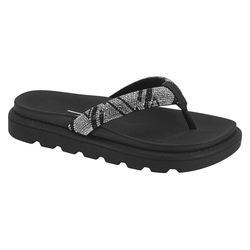 Black Chunky Slide Sandals