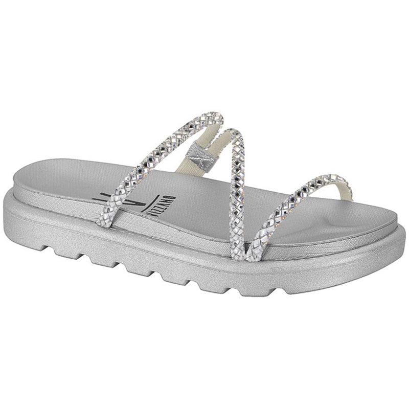 Silver Strappy Platform Sandals