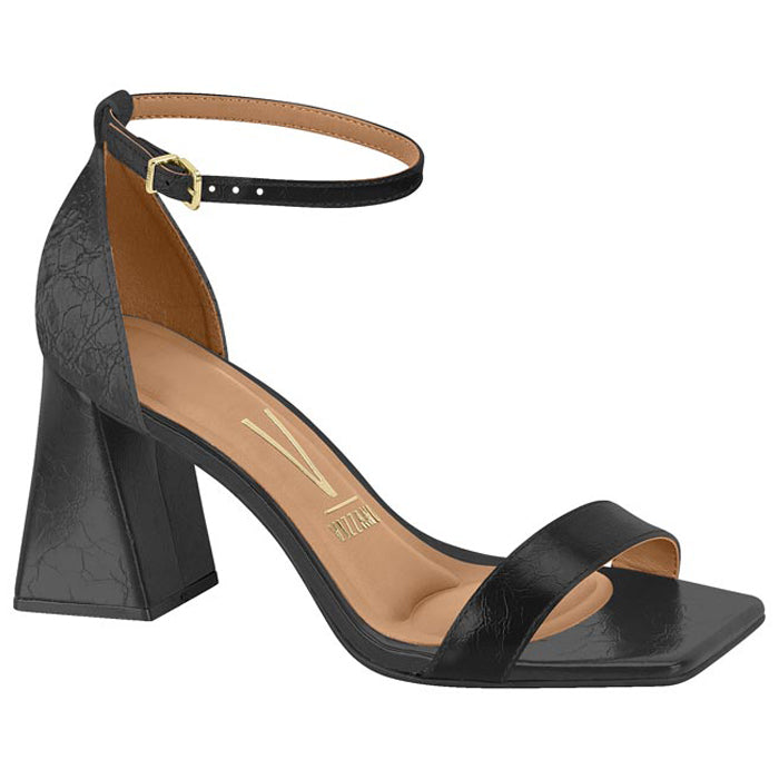 Black Ankle Strap Block Heels