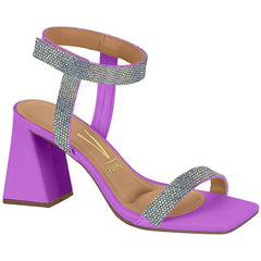 Purple Sparkle Straps Block Heels