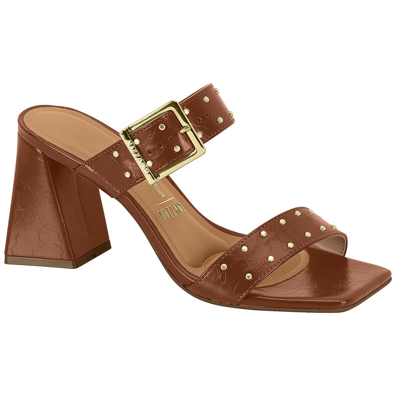 Brown Slide Block Heels