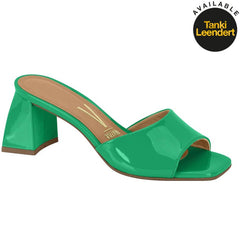 Glossy Green Block Heels