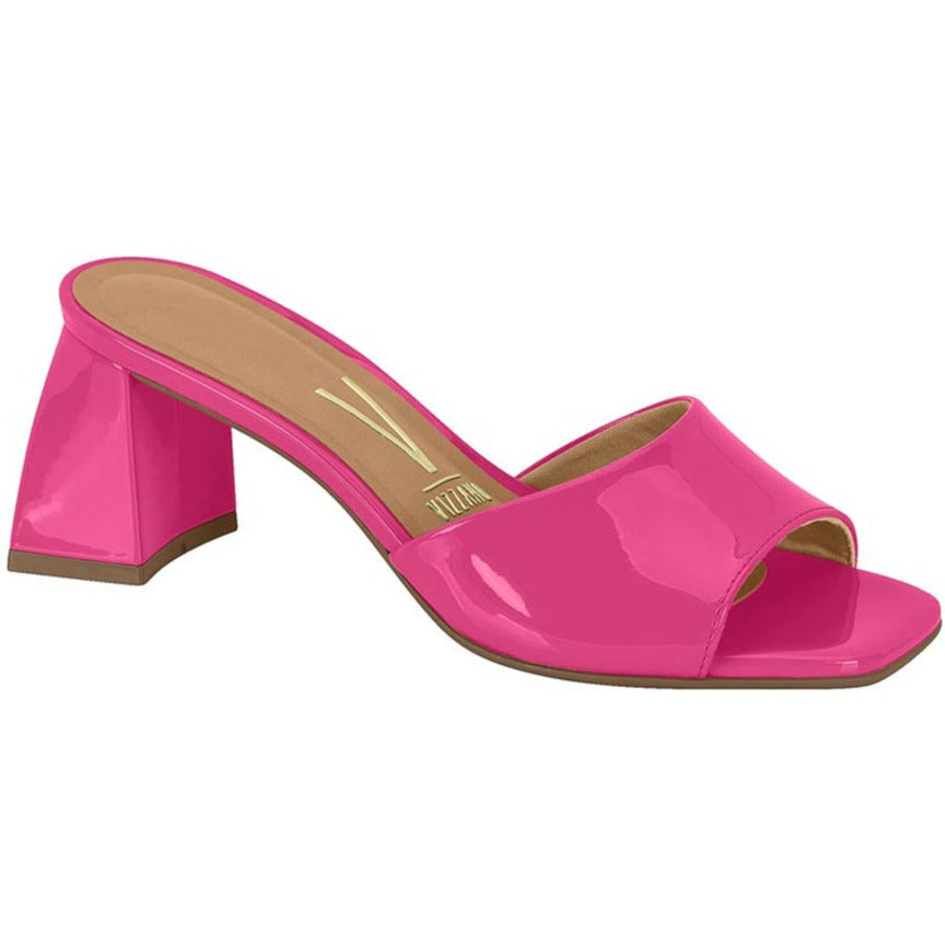 Glossy Pink Bock Heels