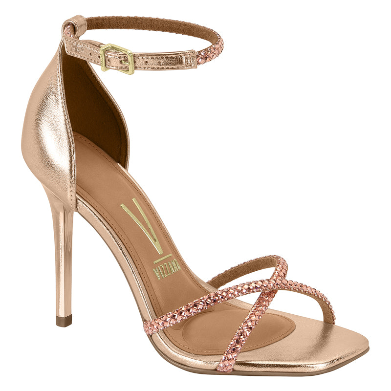 Glitter Straps Rose Gold Heels