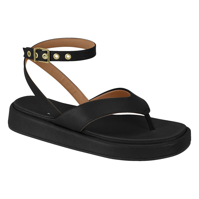 Black Ankle Strap Chunky Sandals