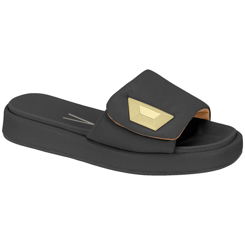 Black Slide Platform Sandals