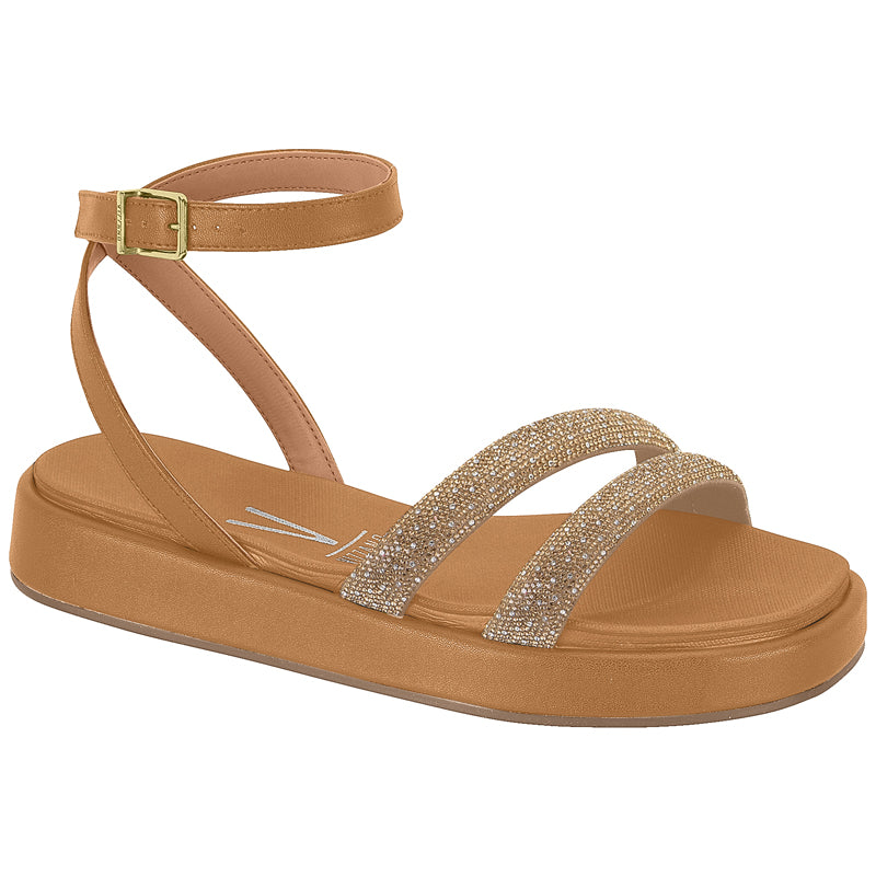 Glitter Straps Tan Platform Sandals