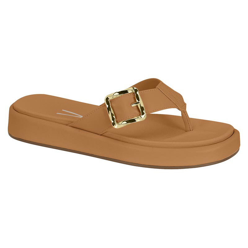 Gold Detail Tan Chunky Sandals