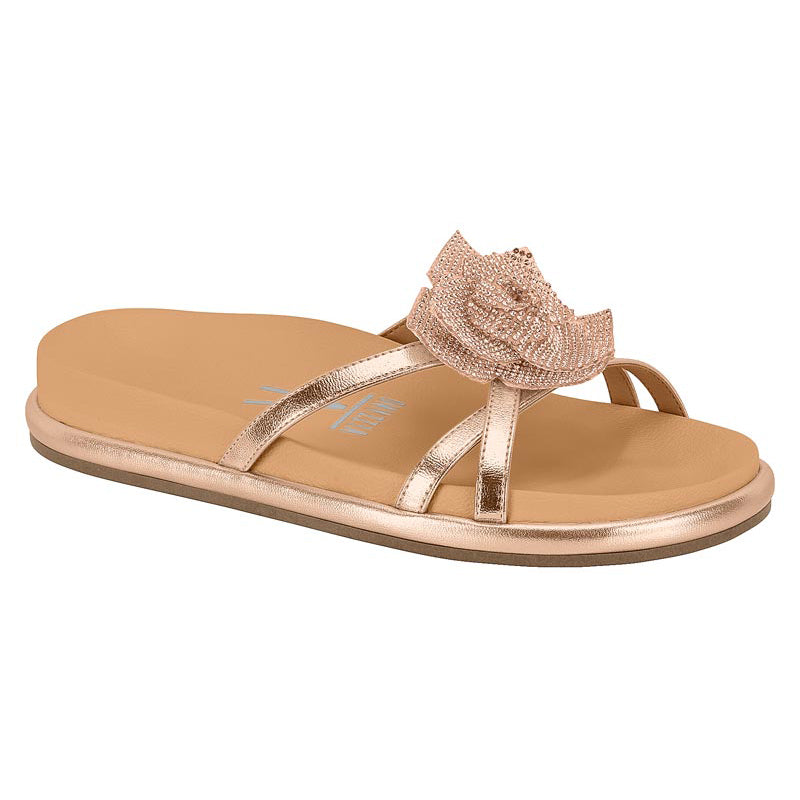 Rose Gold and Beige Flower Sandals