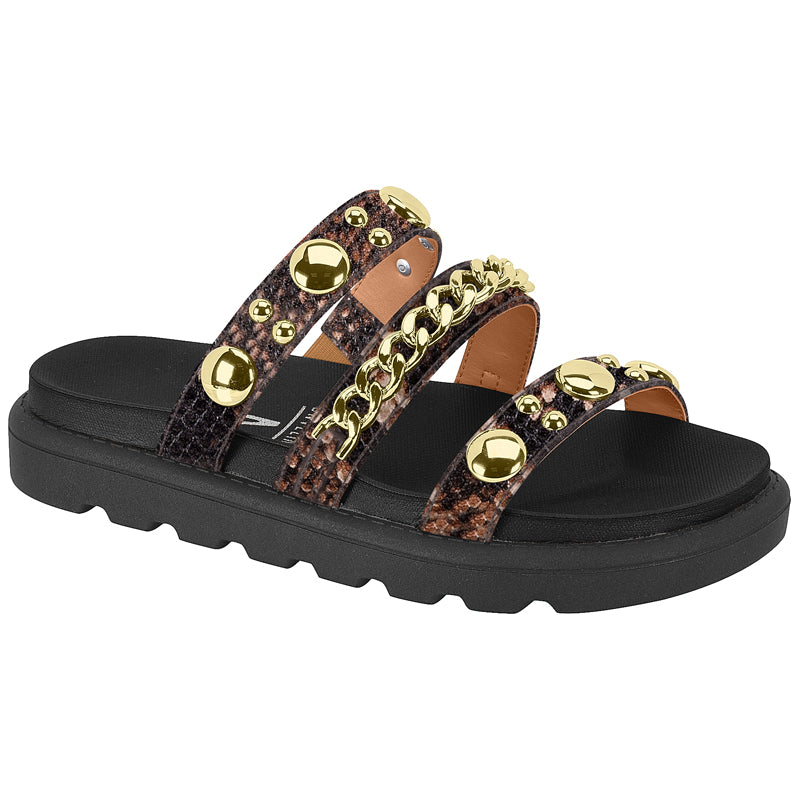 Animal Print Straps Black Sandals