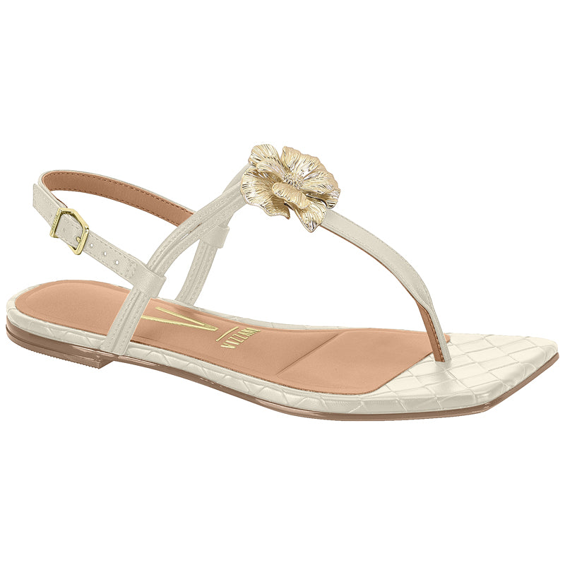 Gold Flower White Sandals