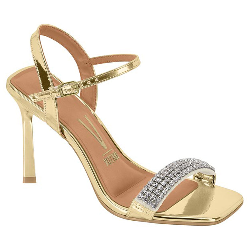 Sparkly Strap Gold Heels