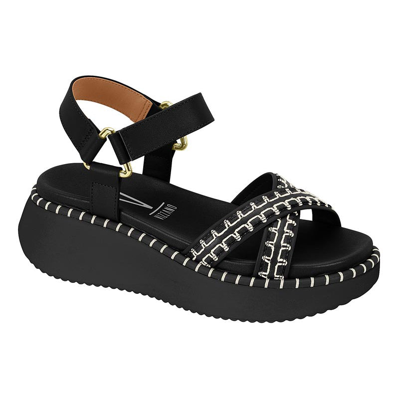 Black Ankle Strap Chunky Sandals