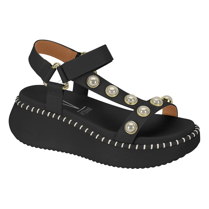 Pearl Studs Black Wedges