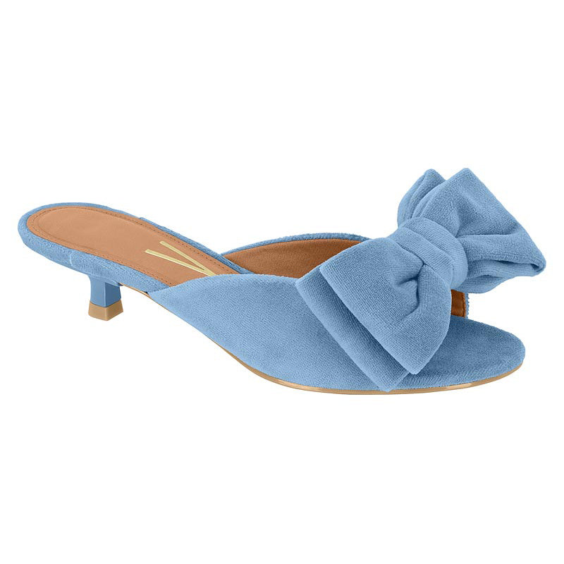 Blue Bow Kitten Heels