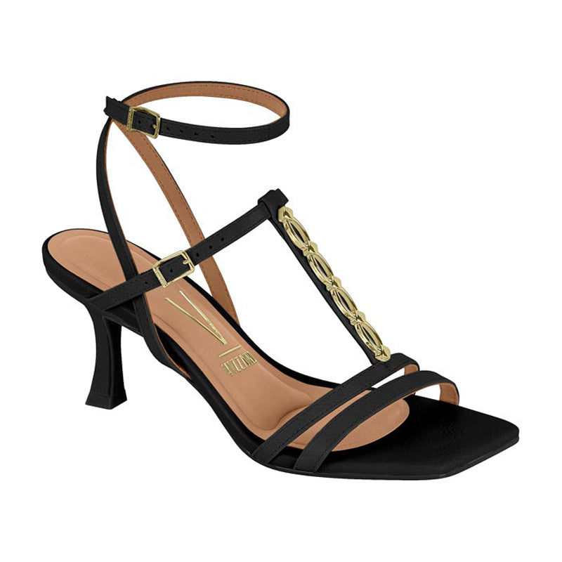 Gold Detail Black Heels