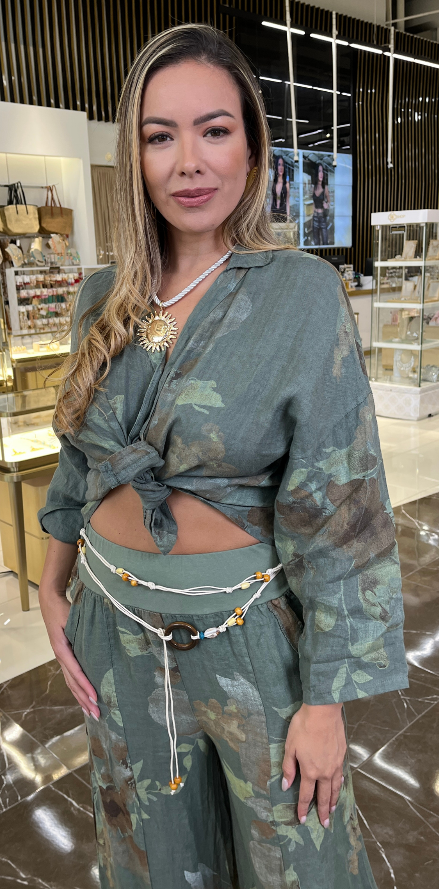 Olive Print Shirt