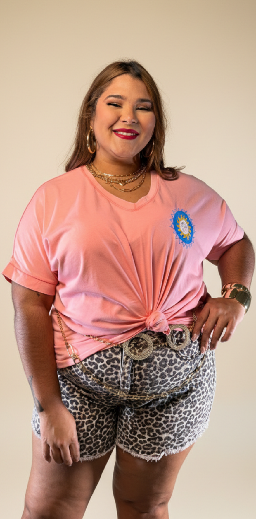 Sun Motif Basic Shirt