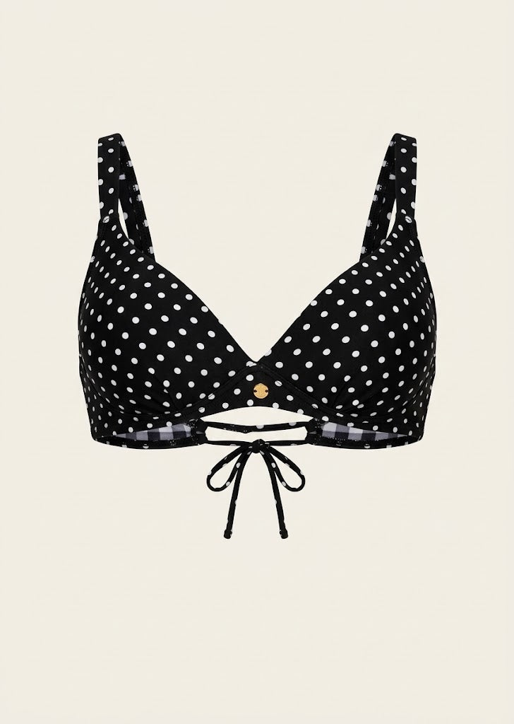 Polka Dot Plunge Bikini Top