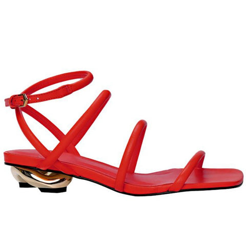 Red Strappy Sandals