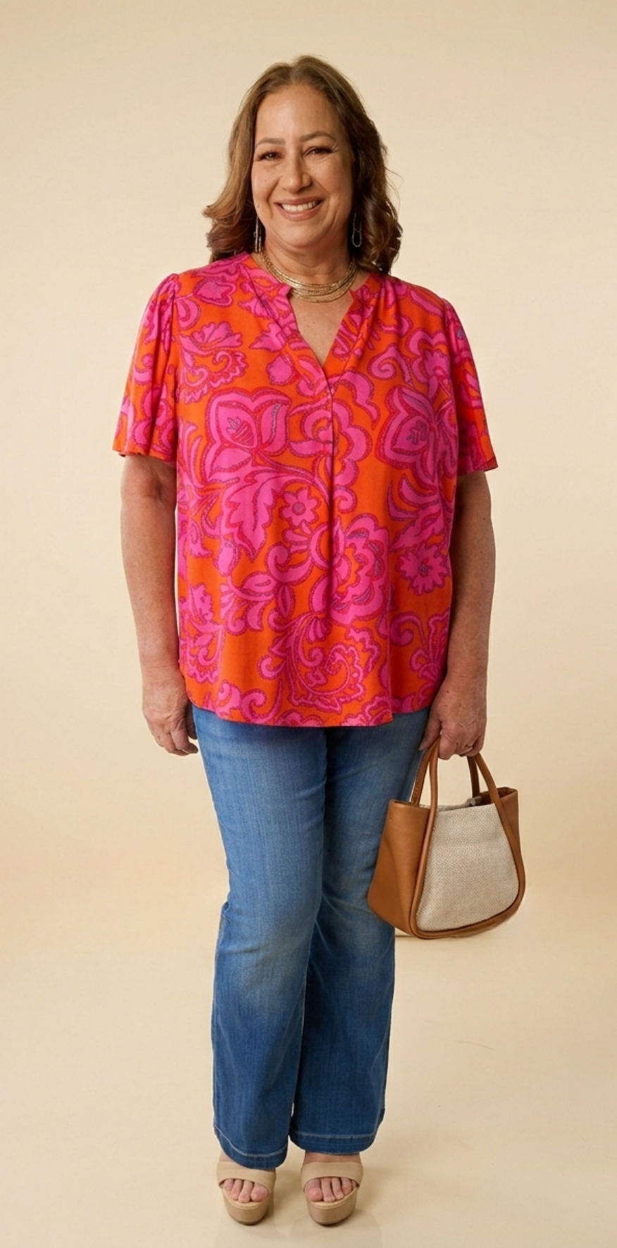 Medium-Wash Denim Wide-Flare Jeans