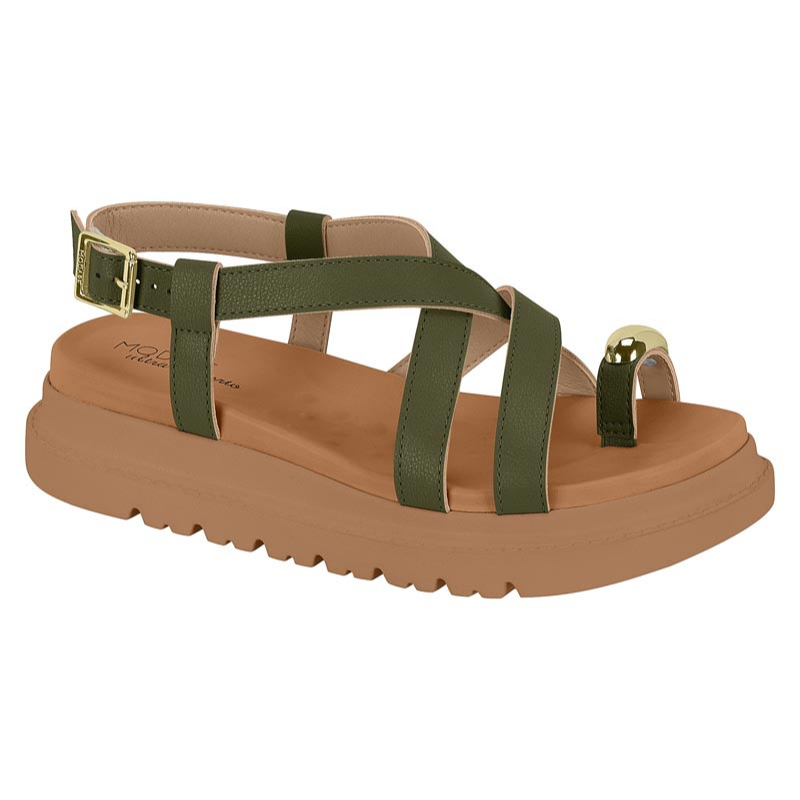 Olive Strappy Chunky Sandals