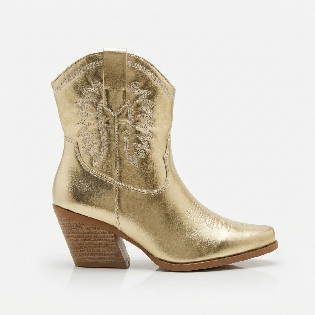 Gold Textured Boots
