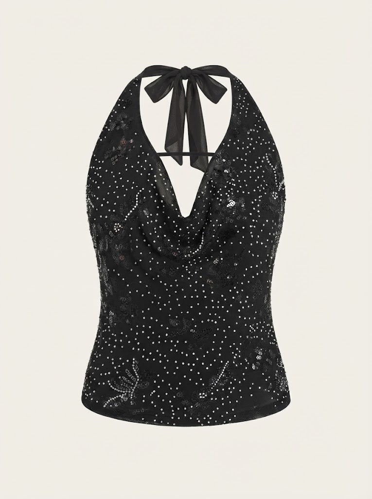 Embellished Halter Top
