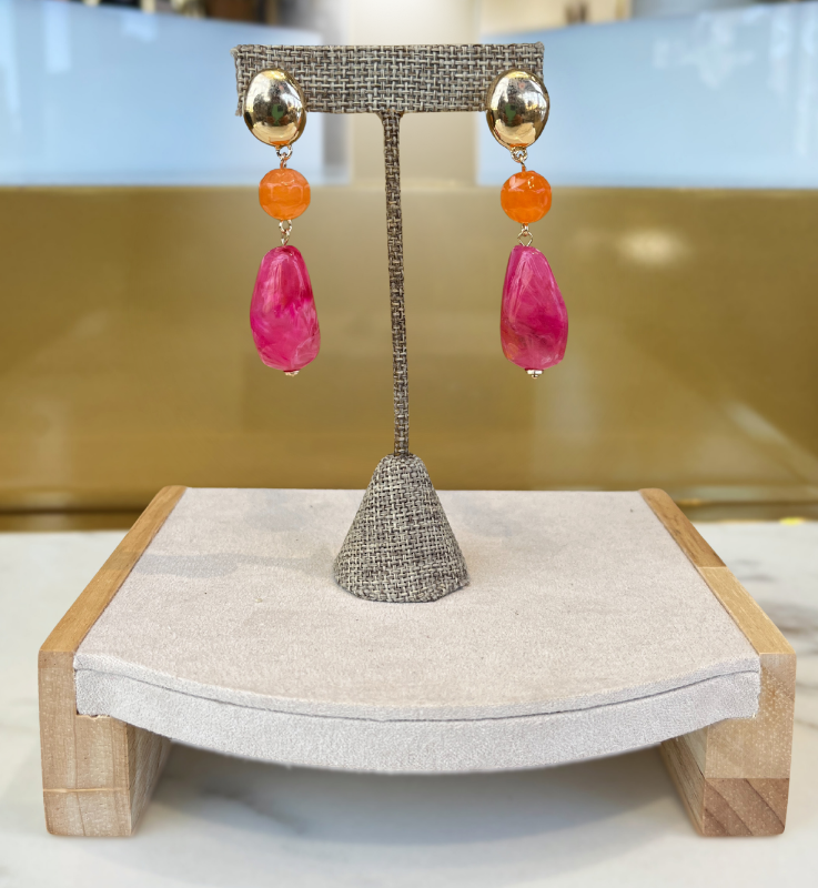 Pink Dangling Earrings