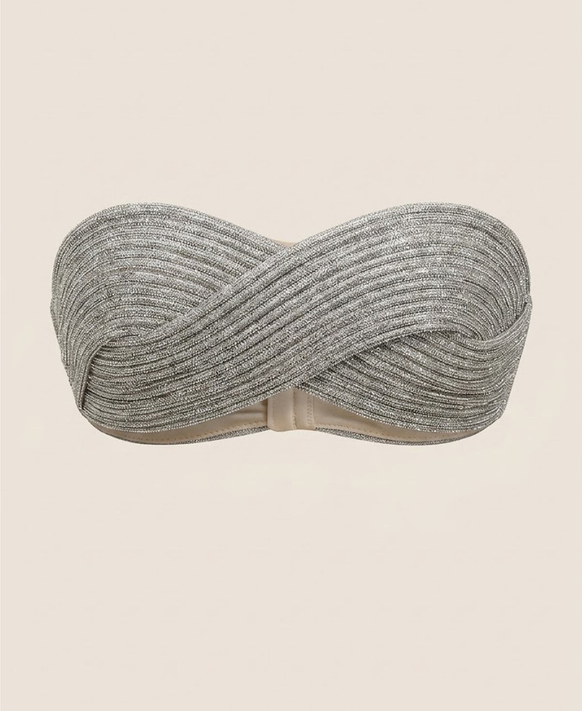 Rhinestone Twisted Bandeau Crop Top