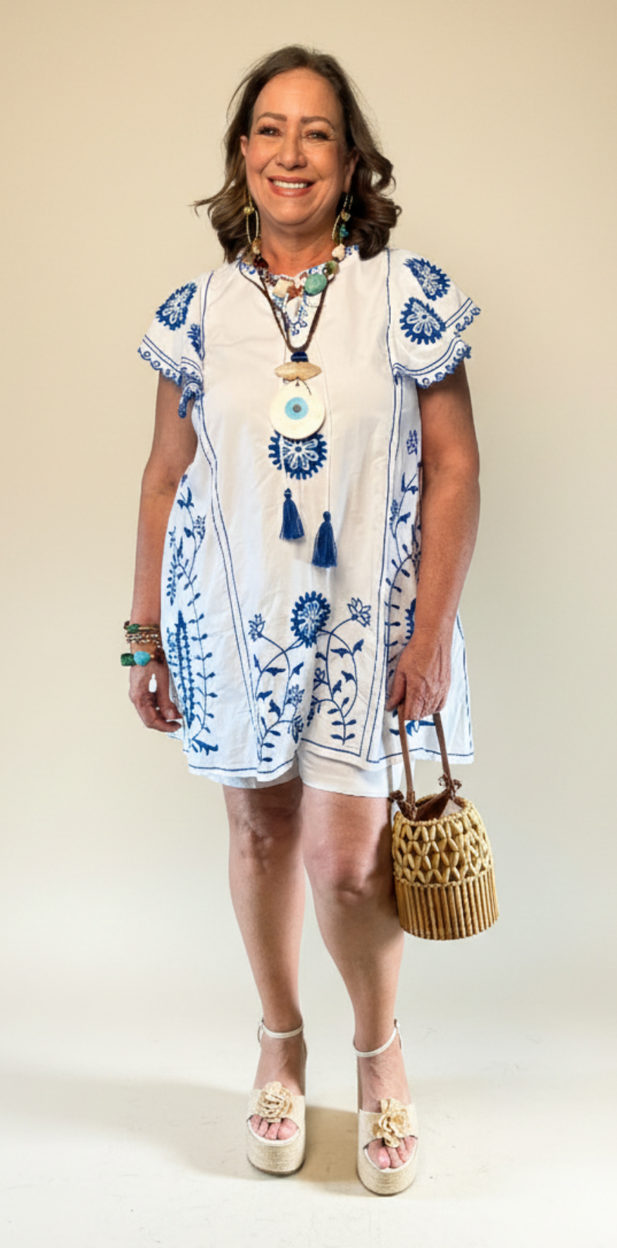 White Boho Mini Dress