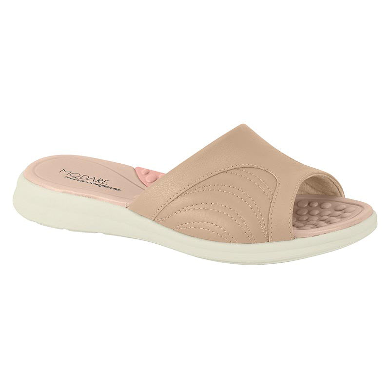 Beige Slide Sandals