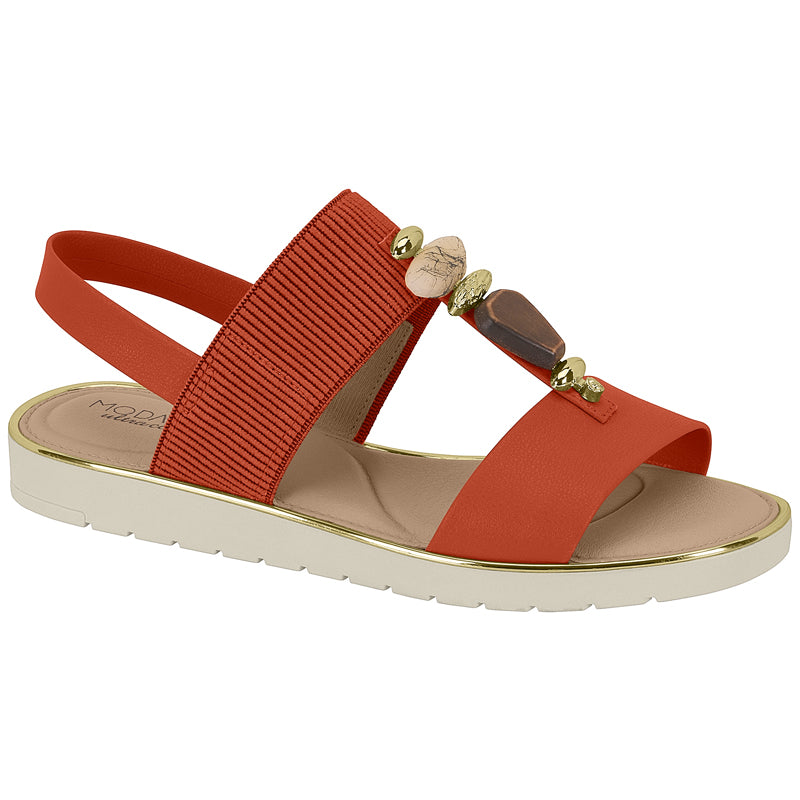 Red Stones Strappy Sandals