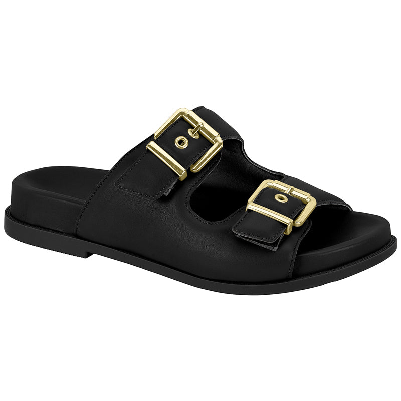 Black Gold Buckle Sandals