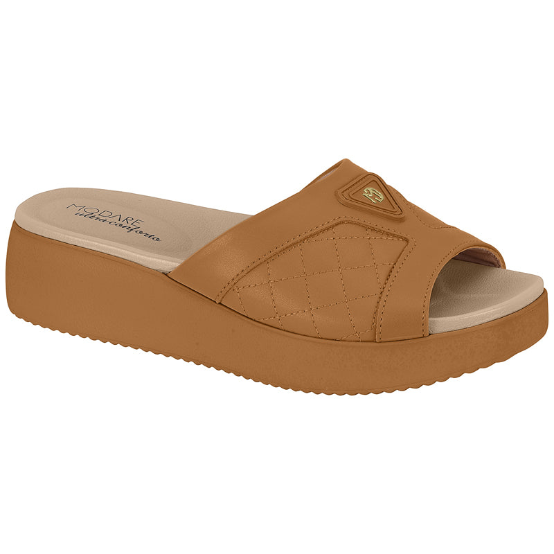 Tan Slide Chunky Sandals