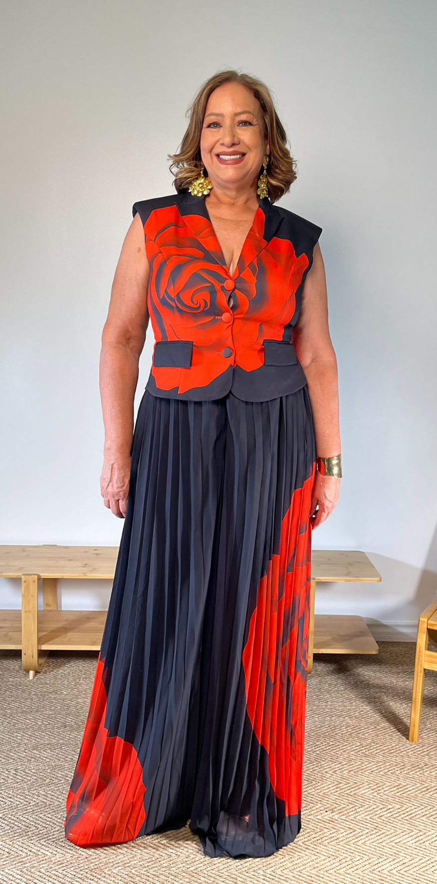 Black & Red Floral Jumpsuit