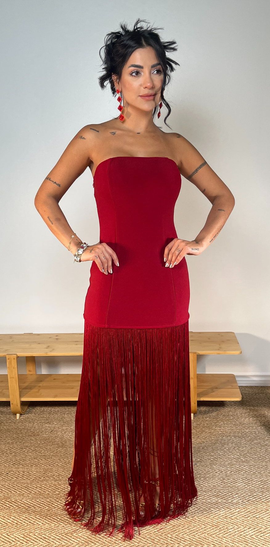 Red Fringed Dress