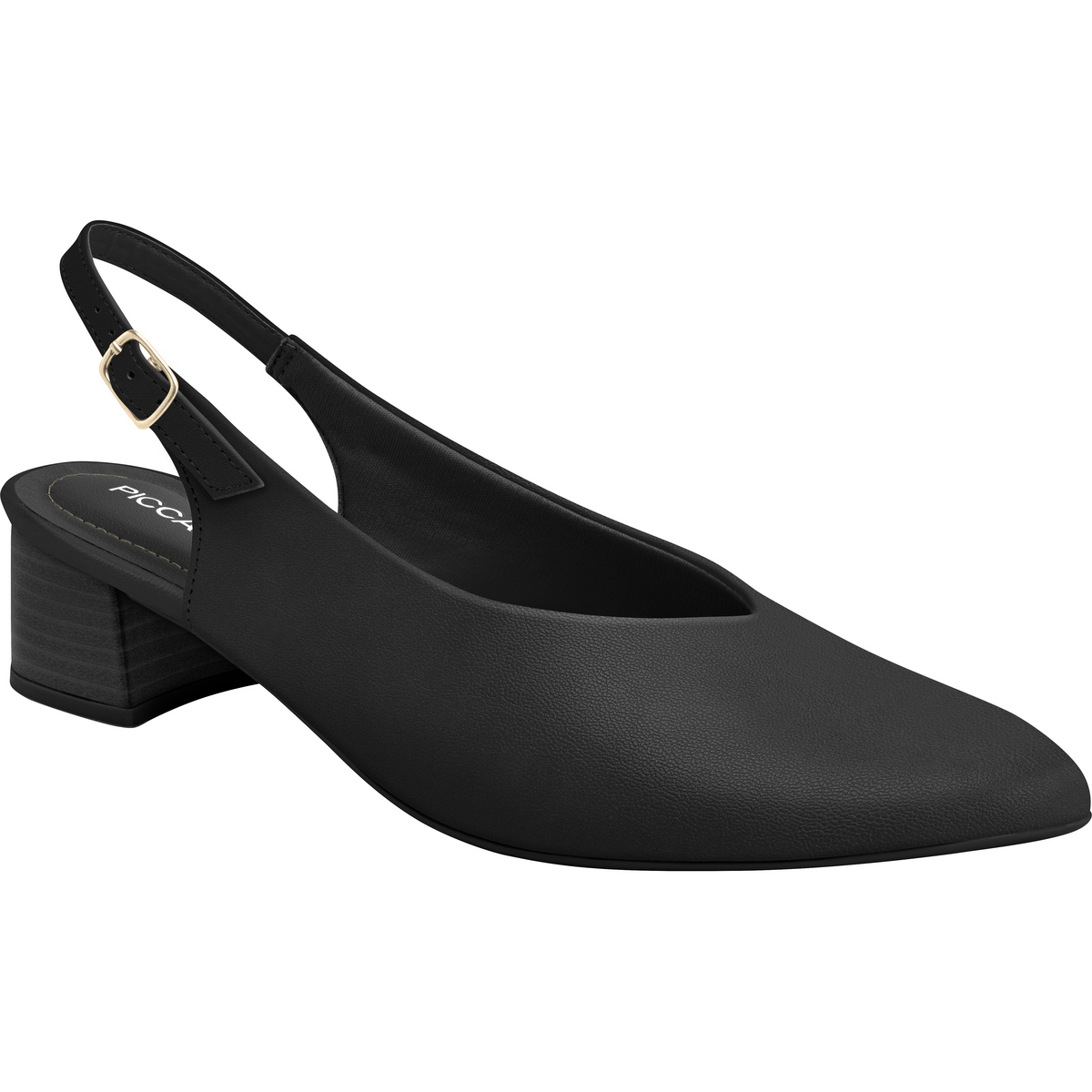 Black Slingback Block Heels
